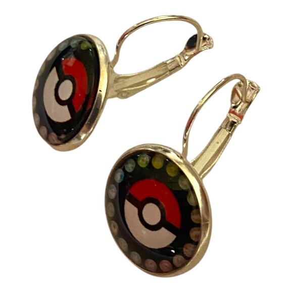 Pokéball Dangle Earrings – Pokémon-Inspired Gamer Jewelry – Fun & Geeky Gift - Picture 3 of 4